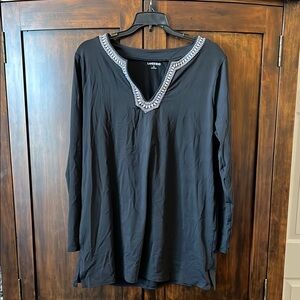 Lands' End Black embroidered Women's swim cover up